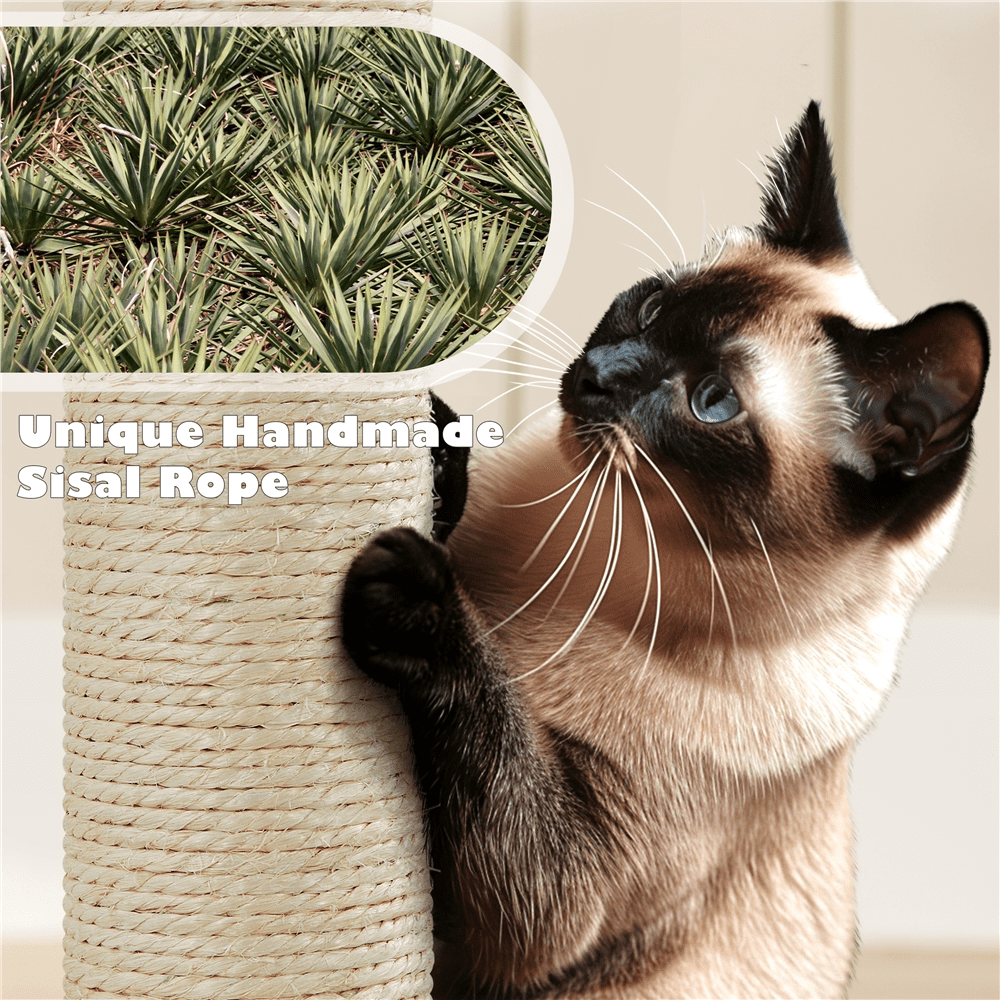 Yaheetech 53.9" H Cat Tree with Double Condos, Scratching Posts & Ramp, Brown