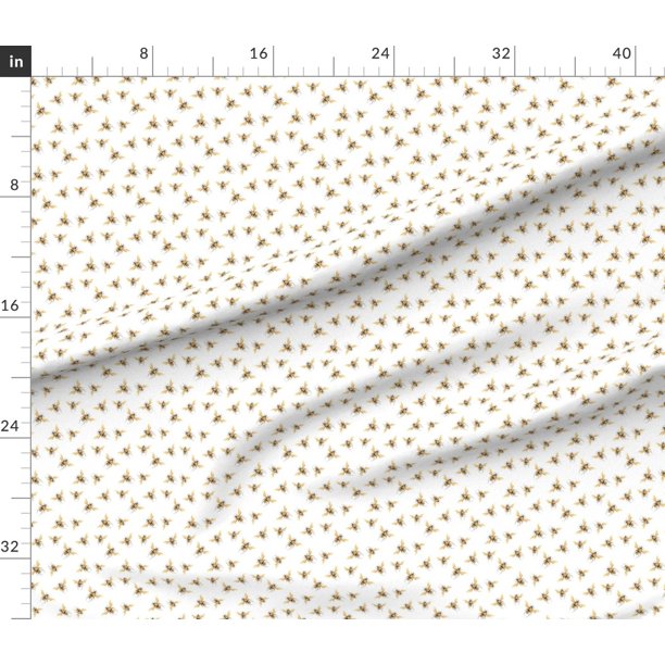Spoonflower Fabric - Honey Bee Golden Scale Hive Black Gold Nature