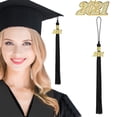 thumbnail image 2 of pitrice Tassel Decoration Hanging Date Drop Tassel Pendant Polyester Graduation Cap Drop Prop, Black, 2 of 8