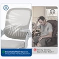 thumbnail image 5 of Atilioo Home Office Chair, Ergonomic Computer Desk Mesh Chair with Lumbar Support, Adjustable Swivel Mid-Back Chair with Flip-up Arms, Gray, 5 of 13