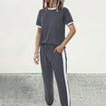 thumbnail image 6 of yievot Sweatsuits 2pc Sets Womens Short Sleeve Top and Jogger Pants Two Piece Fall Outfits Tracksuit with Pockets, 6 of 6