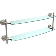 Retro Wave Collection 24" 2-Tiered Glass Shelf (Build to Order)