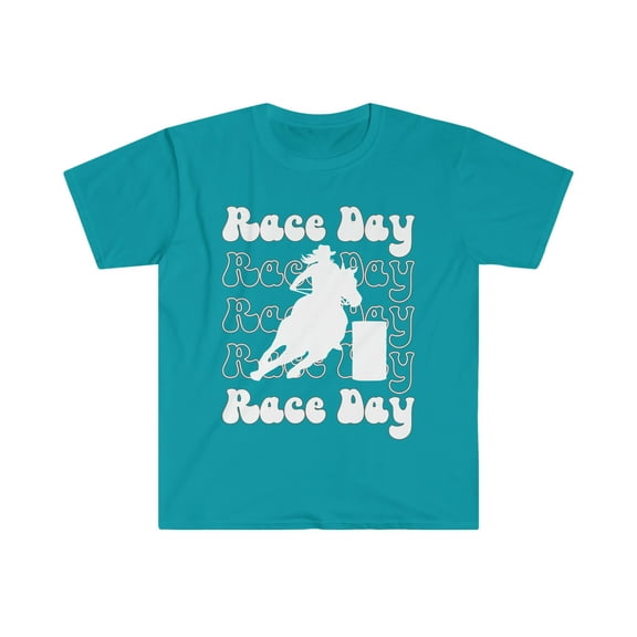 Barrel Racing Race Day T-Shirt, Rodeo Cowgirl Barrel Race Top, Adult Women