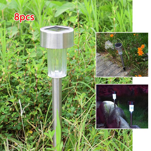 Inteprter 8 Uds. De luz Solar para jardín, farol de energía Solar para exteriores, iluminación de decoración de paisaje impermeable para camino, patio, Iluminación y accesorios No.01 Inteprter HA006256-01B