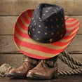 thumbnail image 6 of JASGOOD Men's American Flag Cowboy Hats 4th of July Patriotic Western Hat Vintage Sun Hat Memorial Day Gifts, 6 of 10