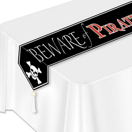 The Beistle Company Printed Beware of Pirates Table Runner