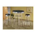thumbnail image 6 of HomeStock Naturally Nice Upholstered Top Bar Stools (Set of 2), Black Leatherette with Chrome Base, 360-Degree Swivel, Retro 50s Style, Measures 19 x 19 x 30 inches, 6 of 6