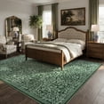 thumbnail image 4 of Lahome Washable 8'x10' Area Rug, Green Vintage Floral Rugs for Living Room, Non-Slip Soft Low Pile Farmhouse Botanical Carpet with Birds for Bedroom Dining Room Office Decor, Green, 4 of 12