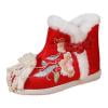 

Kid Booties Toddler Gilrs Cloth Shoes Warm Winter Snow Boots Embroidery Print Shoes Ethnic Style Cotton Boots Baby Boots Girls