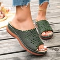 thumbnail image 5 of Women Wedge Sandals Platform Open Toe Strappy Wide Fit Shoes Womens Comfort Ladies Summer Non Slip Walking Shoes Casual Slippers Army Green 7.5, 5 of 7