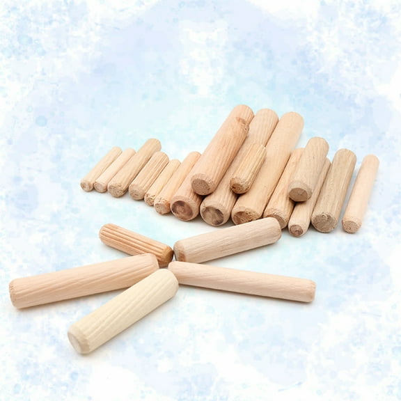 KONTONTY 200 Pack 6x30mm Wood Dowel Straight Fluted Wooden Dowel For Furniture Crafts