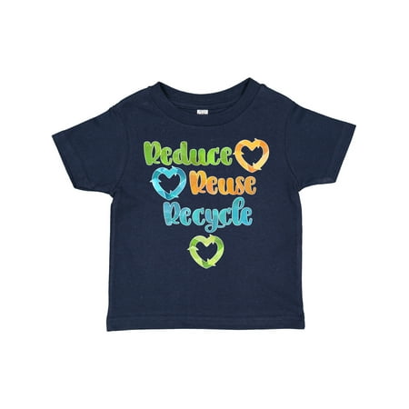 

Inktastic Earth Day Reduce Reuse Recycle with Hearts Gift Toddler Boy or Toddler Girl T-Shirt