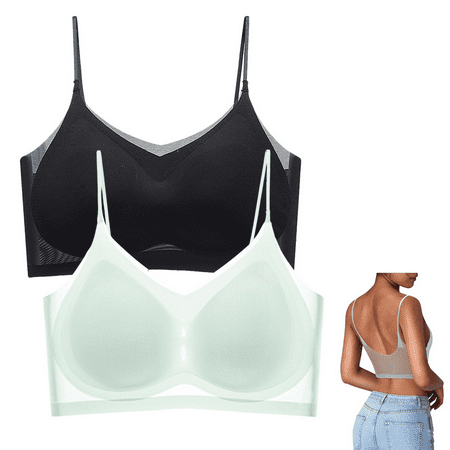 Fulorrnie Bras for Women Comfort Wirefree Supportive Seamless No Show Sport Plunge Full Coverage Bra  BK3  XL