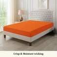 thumbnail image 5 of 1000 Thread Count 3 Piece (1- Fitted Sheet + 2- Pillow cover) Quality 15 Inch Deep Pocket 100% Egyptian Cotton Color Orange Solid Size Full, 5 of 6