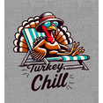 thumbnail image 2 of Thanksgiving Turkey Chill Adult Heather Gray Crew Neck Short Sleeve Tee-Medium, 2 of 4