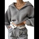 thumbnail image 3 of Suéteres de Larga para Mujer, Suéter Ajustado y Elástico de Gran Tamaño, Jersey de Punto Acanalado de Color Liso. Gris XL, 3 of 8