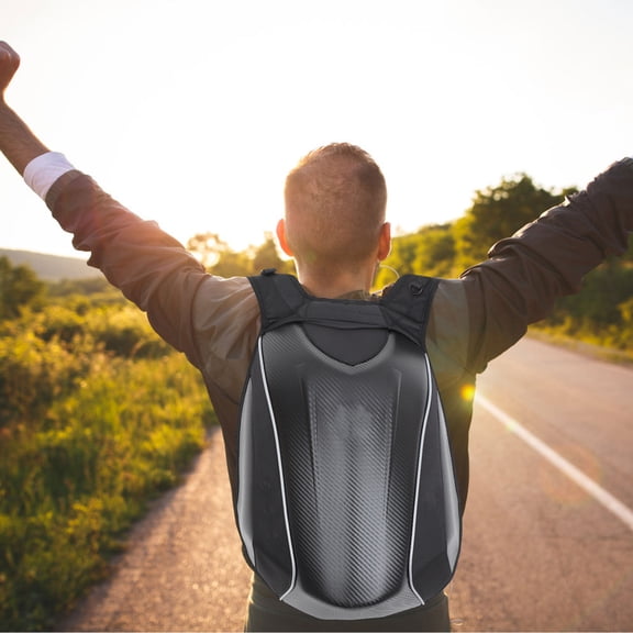 UPOUART Mens Travel Backpack Waterproof Motorcycle Bag Black Practical Business Storage