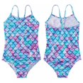 thumbnail image 3 of Girls One Piece Swimwear Bathing Suit for Baby Girls UPF 50+ Printed Beach Swimwear Adjustable Toddler Swimsuit 2-7T, 3 of 8