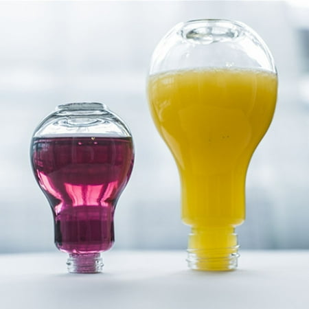 

Clearance! Glass&Bottle under$1 Summer Bulb Water Bottle Brief Cute Milk Juice Light Bulbs Cup Leak-proof D
