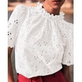 thumbnail image 6 of PRETTYGARDEN Summer Tops for Women Trendy Short Sleeve Eyelet Embroidered Dressy Casual Blouse Shirts, 6 of 8