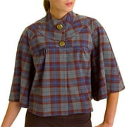 Juniors Elite Plaid Capelet Jacket