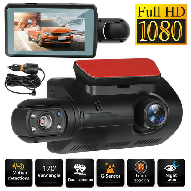 Dash for Cars, 170°Dash Cams Front and Cabin Inside Camera Car Recorder with 3" IPS Screen, Super Night Vision, Motion Loop Recording, G-Sensor, Parking Monitor Walmart.com