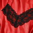 thumbnail image 4 of PRINxy Womens 4 Piece Satin Pajama Sets Robe Shorts Crop Tank Tops Nightdress Soft Lace Sleepwear Set Lightweight Loungewear Sets Red XL, 4 of 7