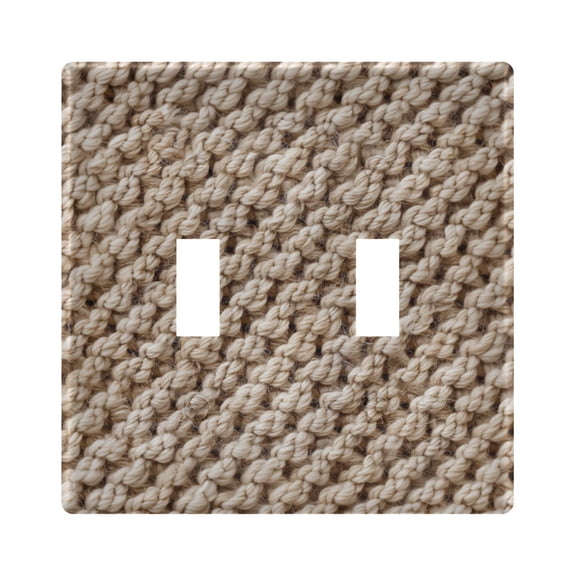 Dailycode Light Switch Plate Covers 2 Gang Wall Plate Plastics Outlet Covers for Kitchen Home Office Decor Wool Knitting Pattern