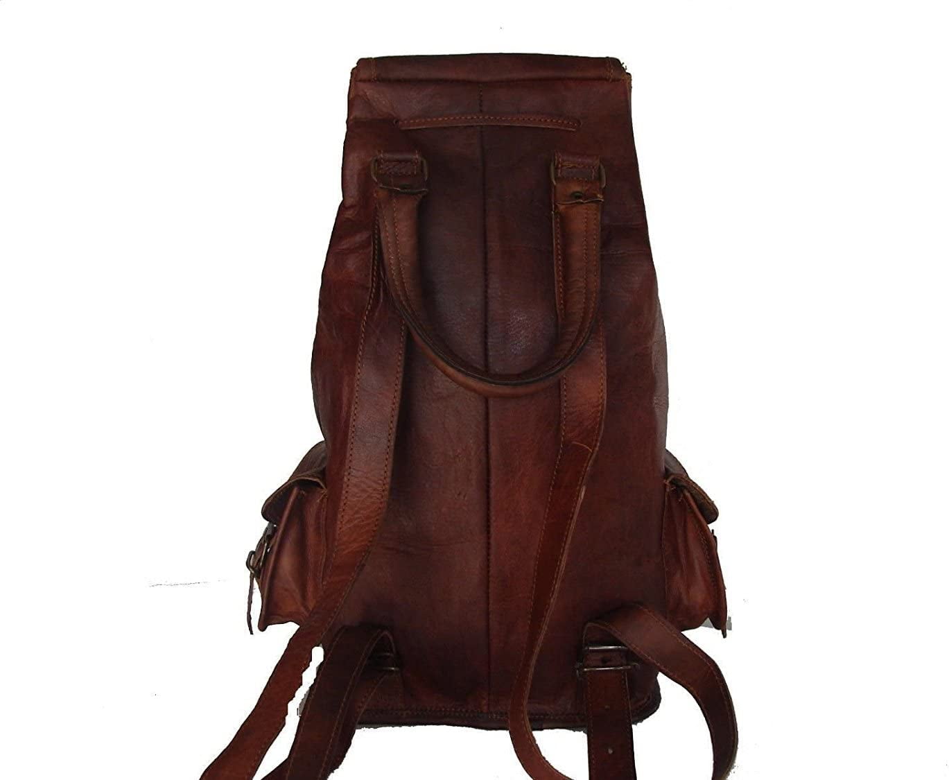 20" Handmade Genuine Leather Backpack College Bag travel bag laptop bag