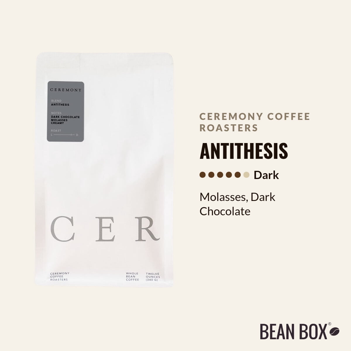Antithesis - Roasted by Ceremony Coffee Roasters - Whole Bean Coffee - 12oz Bag