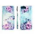 thumbnail image 1 of Flower on Blue Case for iphone 6 / 7 / 8 Wallet Cover Flap Magnetic Closure Snap-on Book Style Cases Card Holders Folio Standing Wrist Strap Fashion Flip Pu Leather, 1 of 3