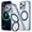 Transparent +blue, variant on iPhone 16 Pro Max Case with Stand, 360 Magnetic Ring Stand, Military-Grade Protection [Compatible with MagSafe] Shockproof Case for iPhone 16 Pro Max Slim Cover Adjustable Foldable Kickstand, Clear
