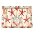 thumbnail image 7 of Yayeee Kitchen Curtains Tier Pair Light Filtering 27"x36" Rod Pocket Short Cafe Window Panel, Beige Starfish, 7 of 7