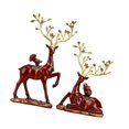 thumbnail image 4 of 2 estatuas de ciervo, esculturas de animales, artesanías coleccionables, resina, alce decorativo Rojo, 4 of 9