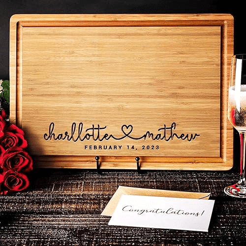 Custom Personalized Wood Carved Cutting Board - Perfect for Wedding Gifts, Couples Gifts & Kitchen Essentials