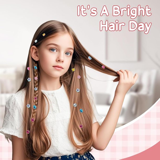 Hair Gem Stamper Kit Bling Hair Jewels for Girls Toys Styling Tool
