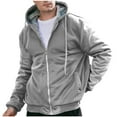 thumbnail image 2 of M-4X Big & Tall Jackets for Men Plus Size Fleece Lined Zip Up Hoodies & Sweatshirts with Pockets Long Sleeve Color Block Thermal Warm Outerwear Coats, 2 of 7
