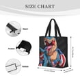 thumbnail image 3 of Wukai Blue Dinosaur Print Reusable Grocery Bag Shopping Bags with Zipper Shoulder Shopping Handle Bag Suitable for Outdoor Convenient Daily Bag, 3 of 8