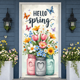 thumbnail image 6 of Colorful Welcome Banner Floral Black Display Green Leaves Cartoon Style Pet Backdrop for Home Decoration Garden Party Welcome Scene, 6 of 9