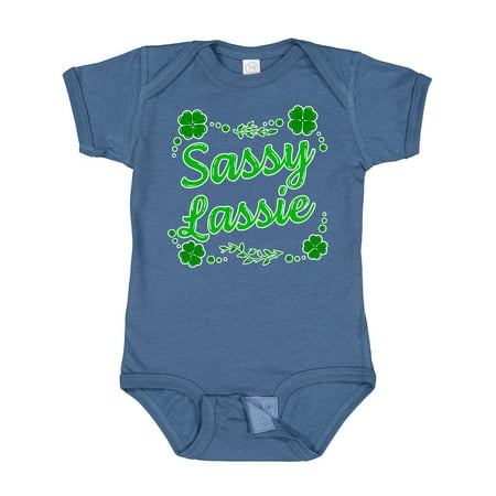 

Inktastic Sassy Lassy with Green 4 Leaf Clovers Gift Baby Boy or Baby Girl Bodysuit