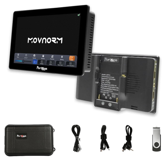 Cámara y monitor Portkeys LH5P II, 5.5 pulgadas, 4K HD, HDMI 2000 Nit