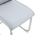 thumbnail image 4 of Juego de dos sillas modernas con arco: asiento de cuero sintético de alta resistencia y patas de metal con arco plateado (gris), 4 of 5