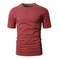 thumbnail image 3 of H2H Mens Comfortable Designated Basic Cotton Blend Crew Neck Premium T-shirt MAROON US L/Asia XL (CMTTS0198), 3 of 6