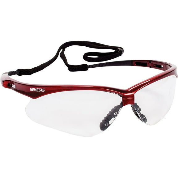 V30 Nemesis Safety Glasses, Clear, Polycarbonate, Anti-Fog, Inferno/Red, Nylon - 1 EA (412-47378)
