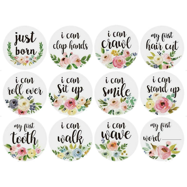 Floral Baby Month Stickers – INKtropolis