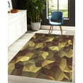 thumbnail image 4 of Geometric Decorative Rug, Abstract Style Composition Camouflage Design Angular Polygon Design, Quality Carpet for Bedroom Dorm and Living Room, 6 Sizes, Pastel Yellow, by Ambesonne, 4 of 4
