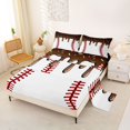 thumbnail image 2 of Castle Fairy Brown Ice Cream Drip Bed Sheets 4-Piece, Sport Baseball Full Size Sheets,1 Fitted Sheet, 1 Flat Sheet and 2 Pillowcases, 2 of 6