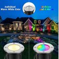 thumbnail image 4 of Lot De 4 Lumire Souterraine Rvb Sincero Lumire Souterraine Extrieure 12-24 V Avec Connecteur De Fil 6 W Changement De Couleur Ip67 Tanche Led Basse Tensi, 4 of 5