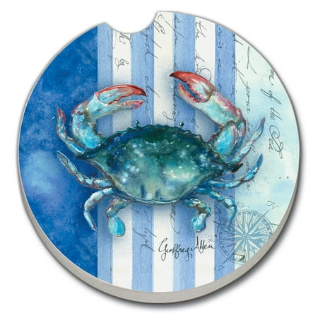 

Absorbent Stoneware Car Coaster Sea Stripes Set of 2