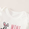 thumbnail image 4 of MIASHUI Easter Baby Girls Clothes Outfits Ruffle Short Sleeve Romper Flare Pants Headband Set,White,3-6 Months, 4 of 7